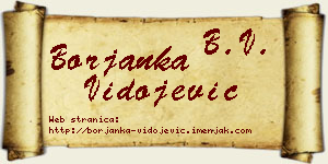 Borjanka Vidojević vizit kartica